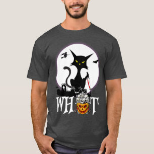 Funny What Scary Cat Pumpkin Moon Night Halloween T-Shirt