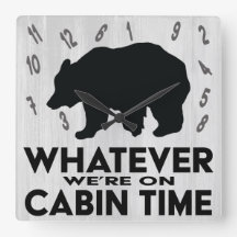Funny Whatever Bear Rustic Wood Cabin Time 