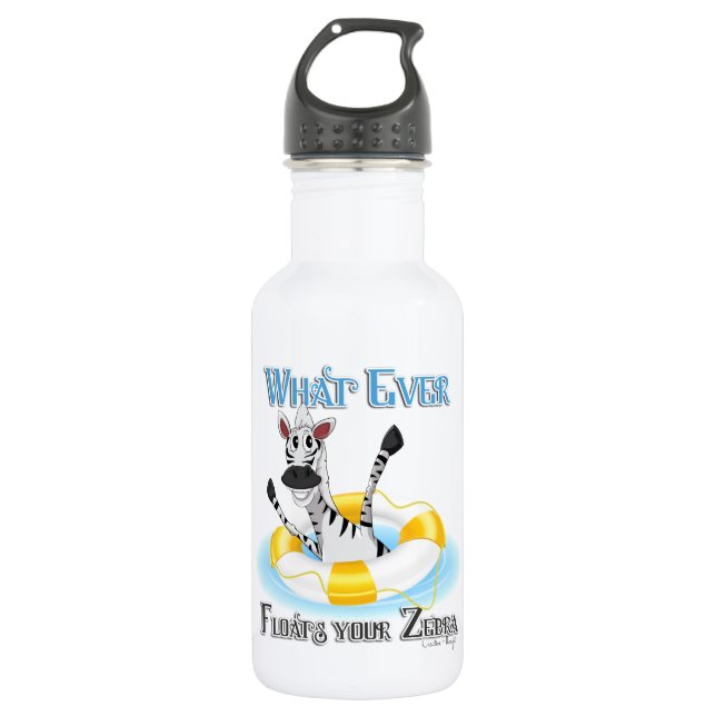 Funny Whatever Floats your Zebra 532 Ml Water Bottle (Front)