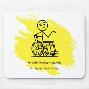 Funny Wheelchair Humor Custom Factory Warranty Mug Mouse Pad