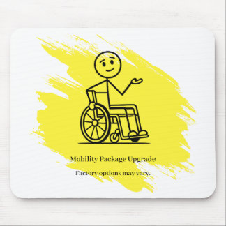 Funny Wheelchair Humour Custom Factory Warranty Mu Mouse Pad