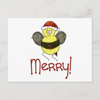 Funny Whimsical Bee Merry Christmas Holiday