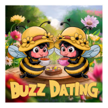 Funny Whimsical Bees Buzz Dating