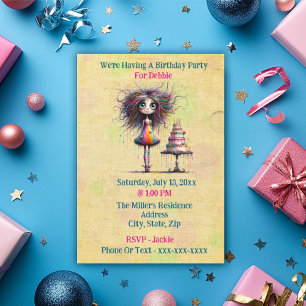 Funny Whimsical Birthday Girl  Invitation