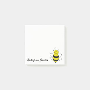 Funny whimsical cute bee personalised post-it notes