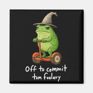 Funny Whimsical Frog Wizard Meme Off Magnet