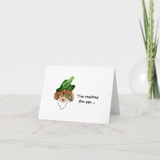 Funny, Whimsical Lady's Train of Thought Card (Front)