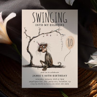 Funny Whimsical Monkey Adult Birthday