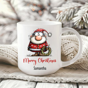 Funny Whimsical Santa Claus Minimalist Coffee Mug