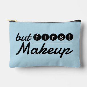Funny Whimsical Vintage Pastel Blue Makeup Travel Accessory Pouch
