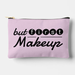 Funny Whimsical Vintage Pastel Pink Makeup Travel Accessory Pouch