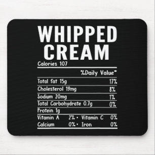 Funny Whipped Cream Nutrition Facts Thanksgiving F Mouse Pad