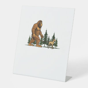 Funny Whippet Bigfoot Dog Walking Dog Mum Dad Kids Pedestal Sign