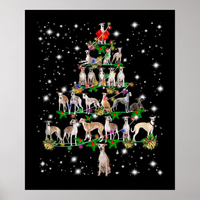 Funny Whippet Christmas Tree  Ornament Decor gift (Front)