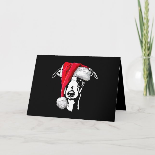 funny whippet santa christmas dog mom gift present card (Front)