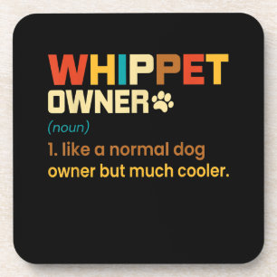 Funny Whippet Vintage Retro Dog Mum Dad Gift T-Shi Coaster