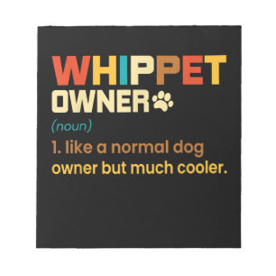Funny Whippet Vintage Retro Dog Mum Dad Gift T-Shi Notepad