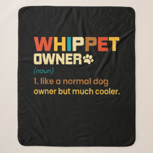 Funny Whippet Vintage Retro Dog Mum Dad Gift T-Shi Sherpa Blanket