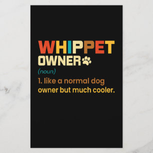 Funny Whippet Vintage Retro Dog Mum Dad Gift T-Shi Stationery