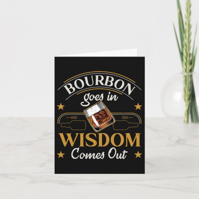 Funny Whiskey Bourbon Drinking Gift Design For Whi Card (Front)