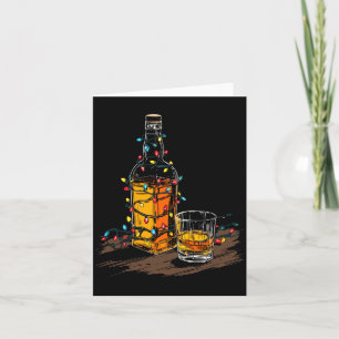 Funny Whiskey Christmas Graphics Lights Lover Long Card