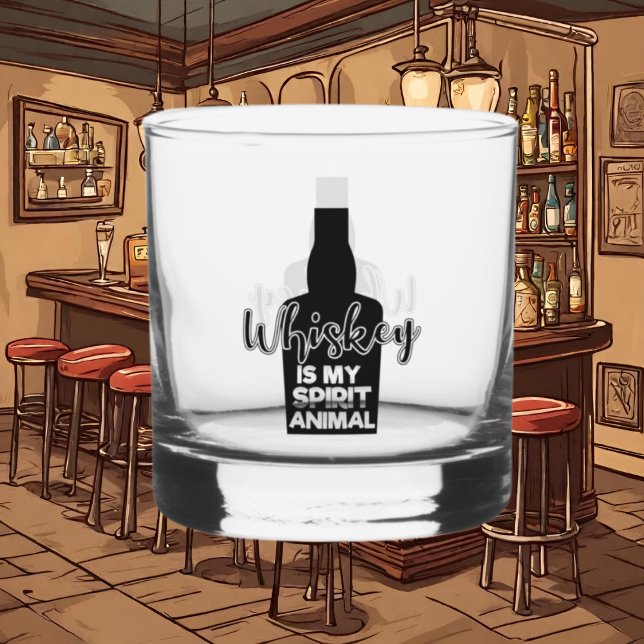 Funny whiskey spirit animal whiskey glass (Creator Uploaded)
