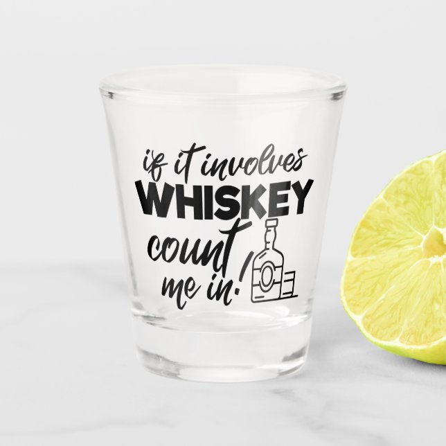 funny whisky word art drinking shot glass (Front)