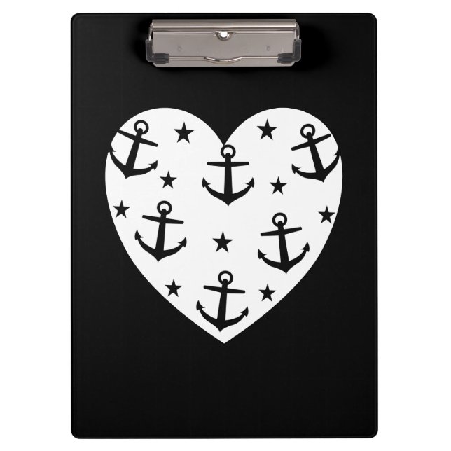 Funny White Anchors Clipboard (Front)