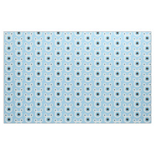 Funny white bear face fabric