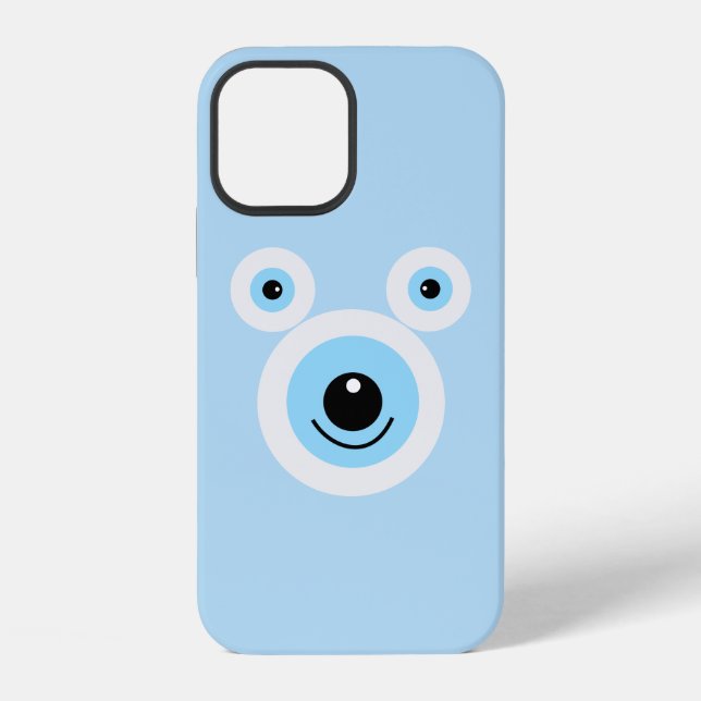 Funny white bear face iPhone case (Back)