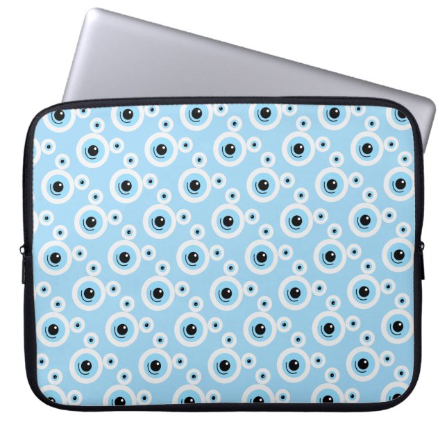 Funny white bear face laptop sleeve (Front)