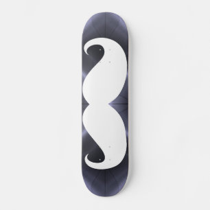 Funny white moustache 18 skateboard
