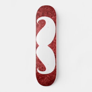 Funny white moustache 21 skateboard