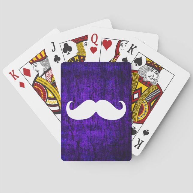 Funny White Moustache 5 Playing Cards (Back)