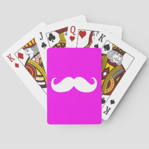Funny White Moustache 8 Playing Cards