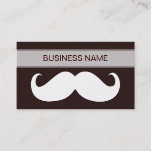 Funny White Moustache and Plain Brown Business Card