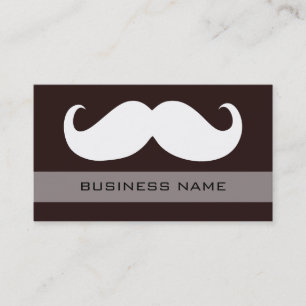Funny White Moustache and Plain Brown Business Card