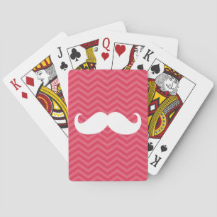 Funny White Moustache Playing Cards