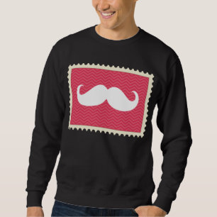 Funny White Moustache Sweatshirt