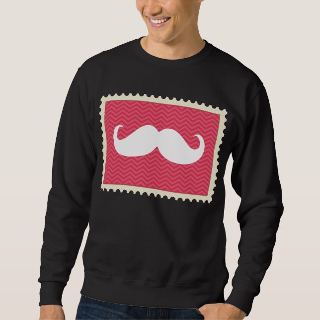 Funny White Moustache Sweatshirt (Front)
