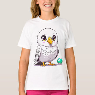 Funny White Owl Playing volleyball T-Shirt