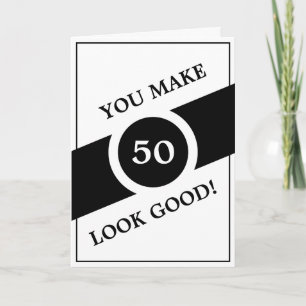 Funny White Personalised Brother 50th Birthday Card