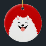 Funny White Pomeranian Cartoon Dog Christmas Ceramic Tree Decoration<br><div class="desc">White Pomeranian Christmas Ornament. This happy Pom holiday ornament makes a fun gift and treasured keepsake to display on the Christmas tree for years to come. Visit Jenn’s Doodle World for even more dog breed holiday gifts and unique pet lover's Xmas decorations.</div>