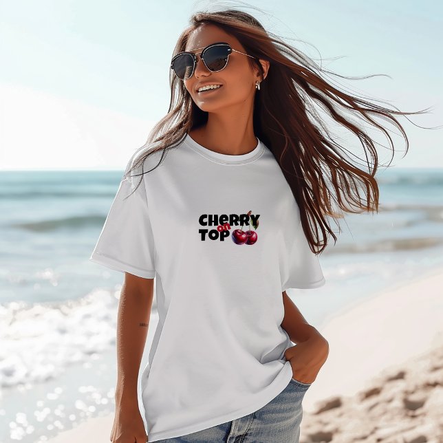 Funny white red cherry vibe slogan mother day T-Shirt (Creator Uploaded)