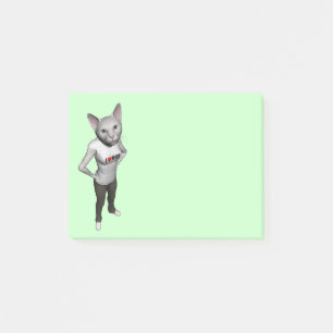 Funny White Siamese Cat Loves Mice Post-it Notes