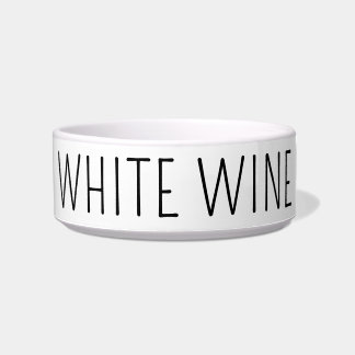 Funny White Wine Dog Ceramic Pet Bowl
