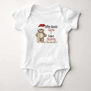 Funny Who Needs Santa Grammy Baby Bodysuit