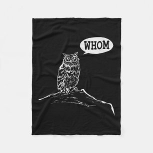 Funny Whom Owl Grammar Englieacher Fleece Blanket