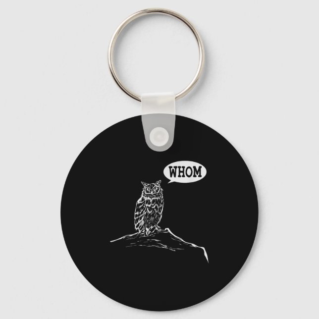 Funny Whom Owl Grammar Englieacher  Key Ring (Front)