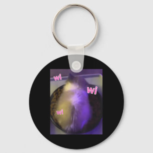 Funny Wi Wi Wi Cat Kitten Eating Meme Gen Z Humour Key Ring